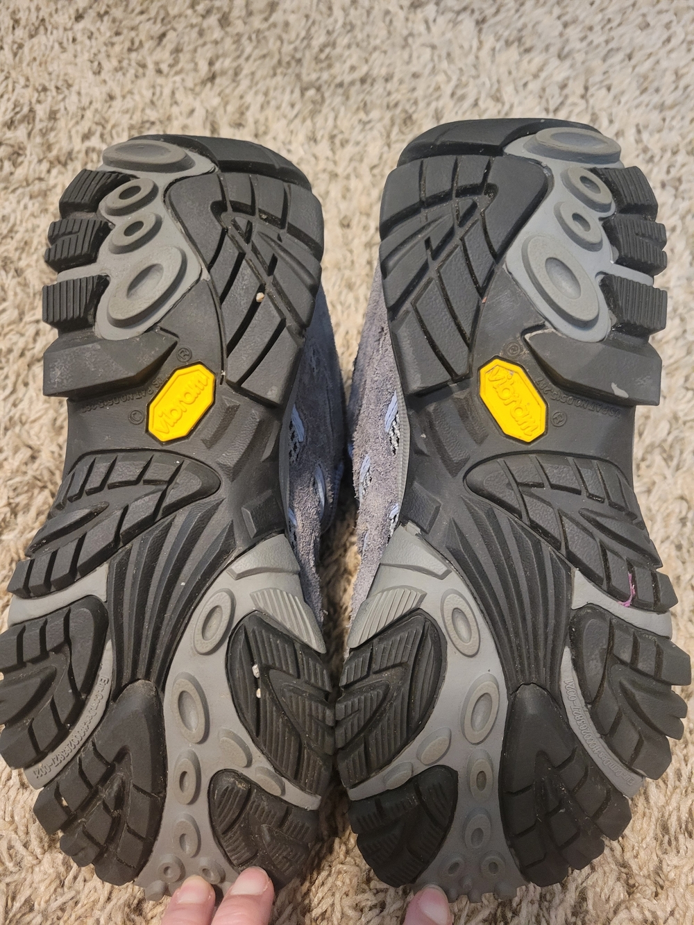 Merrell Moab 2 Waterproof Hiking Boots Gray Periwinkle Women's Size 6 EUC - Picture 6 of 7